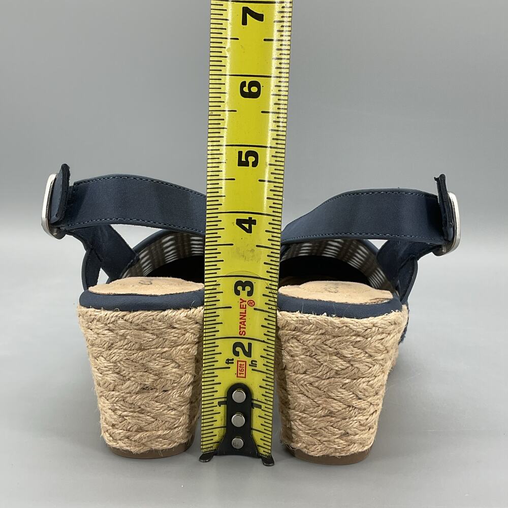 NEW Easy Street Women’s Taffy Slingback Espadrille Wedge Sandals Navy Size 6.5M - Picture 4 of 10